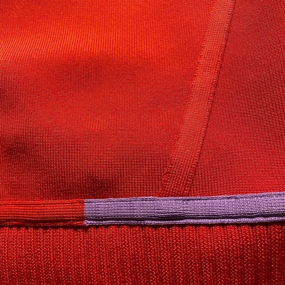Hervé Léger luxe Halter RED ribbed Bandage Sheath party mini Dress Like New LG - Picture 11 of 12